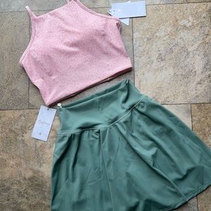 New Buffbunny pink eden ivy crop top & agave green succulent skort 💕